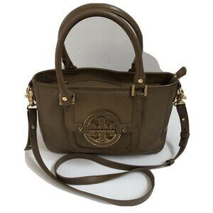 Tory Burch Handbag Satchel Leather Taupe